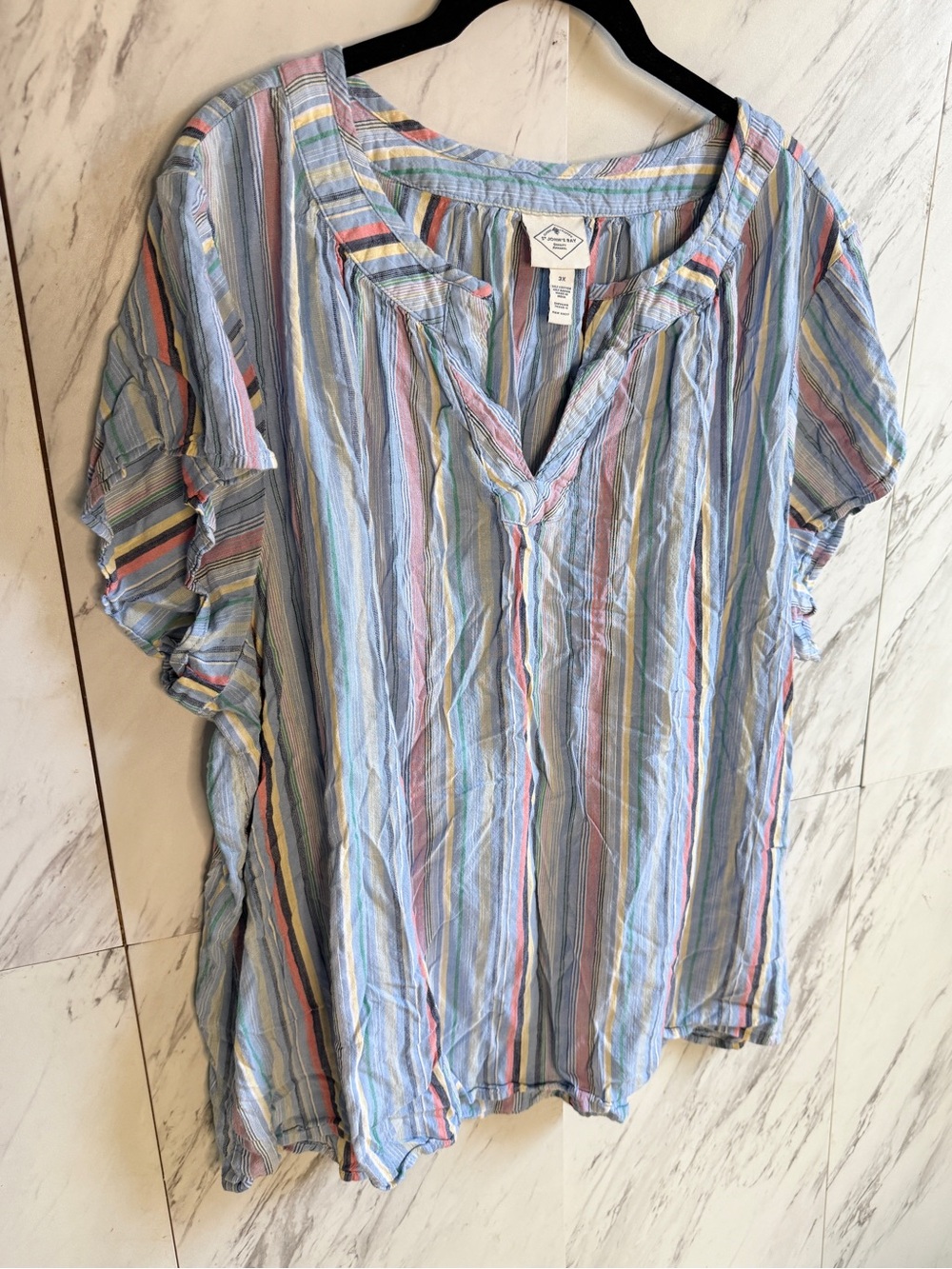 Bundle of 2: St. John's Bay & Beach Lunch Lounge Stripe Blouse Lot Size 3X - Picture 4 of 11